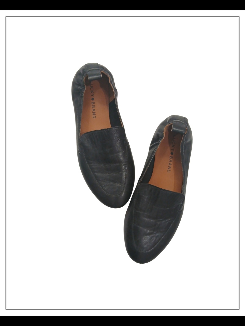 Lucky Brand Black Leather Women's Slip-On Loafers